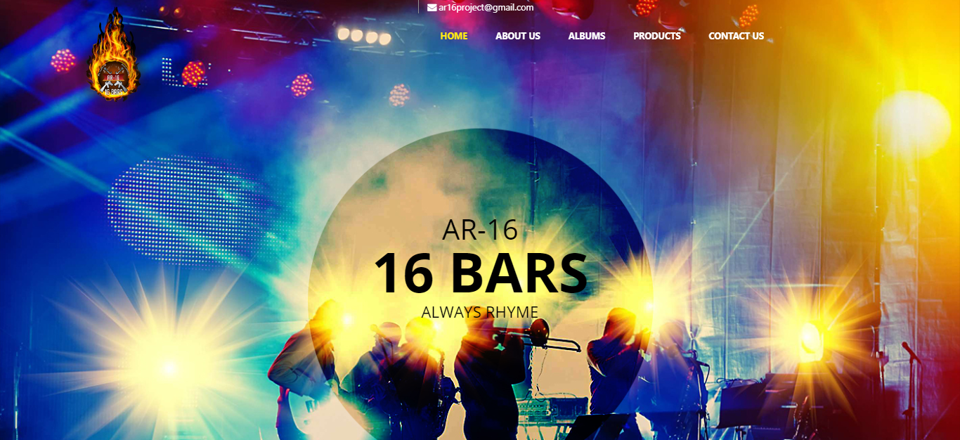 ar-16music.com website design