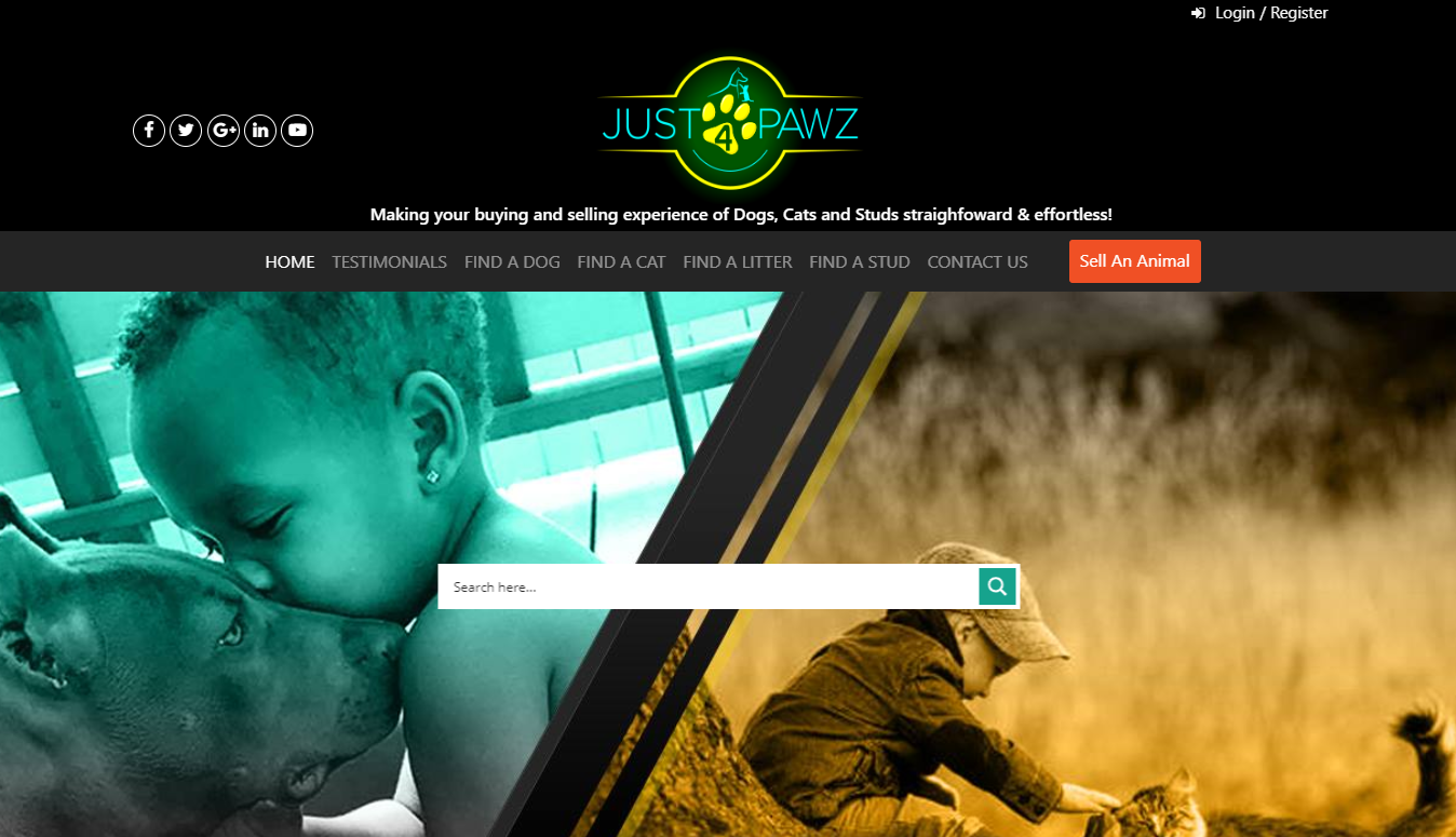 just4pawz.com website design