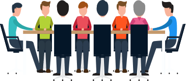 Illustration of the logowrench design team